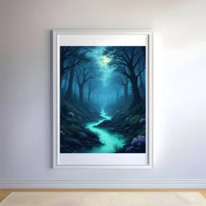 Blue glow over the forest Prints