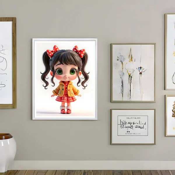 Charming Little Girl with Bows Prints