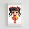 Charming Little Girl with Bows Prints