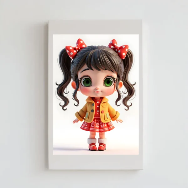 Charming Little Girl with Bows Prints