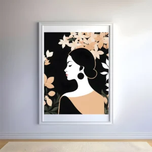 Enchanting Lady in Flowers Prints