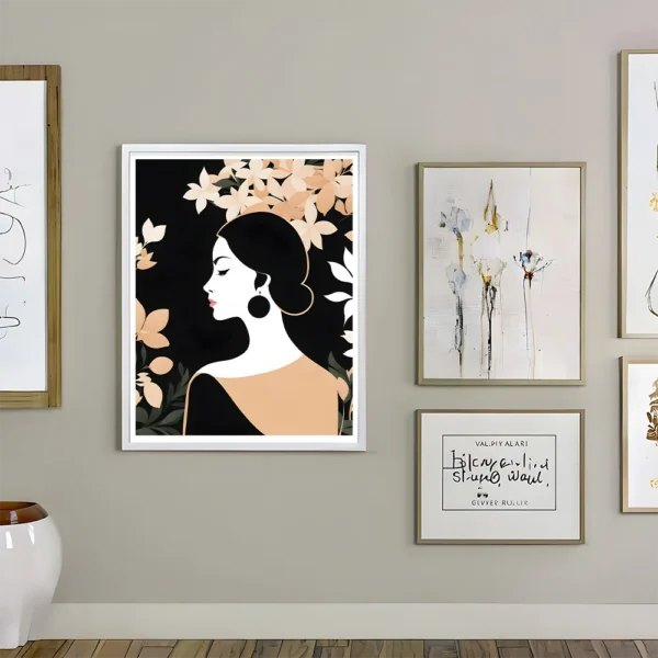 Enchanting Lady in Flowers Prints