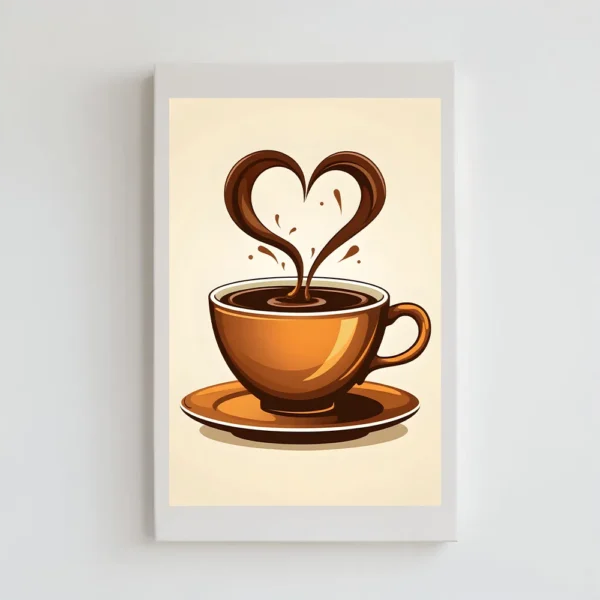 Hot coffee in my heart Printable Wall Art