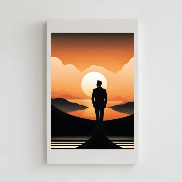 Lonely Sunset over the sea Prints