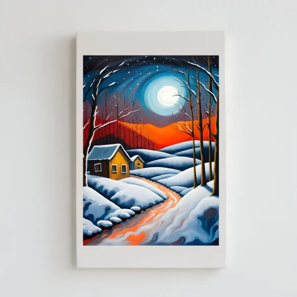 Majestic Icy Winter Moon Printable Wall Art