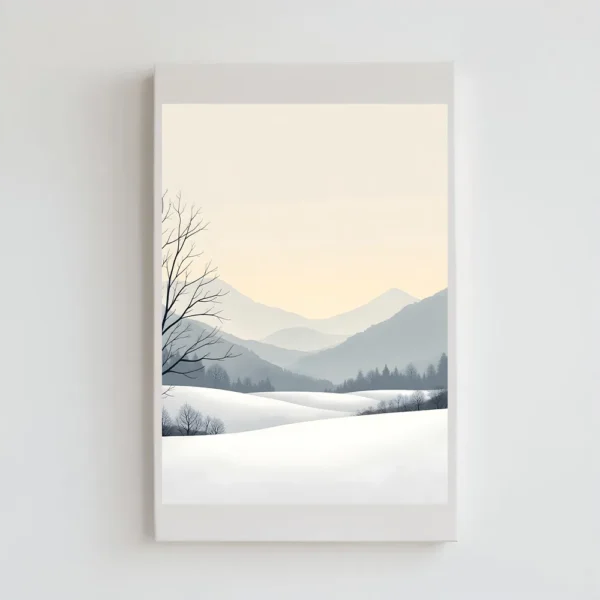 Serene Snow Fields Printable Wall Art