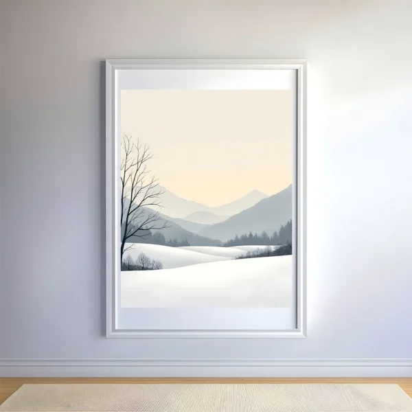 Serene Snow Fields Printable Wall Art