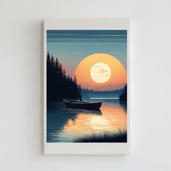 Serene sunset over the lake Prints