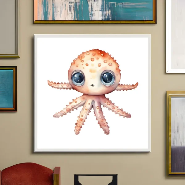 Adorable baby octopus Printable Wall Art