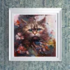 Adorable cat in petals Printable Wall Art