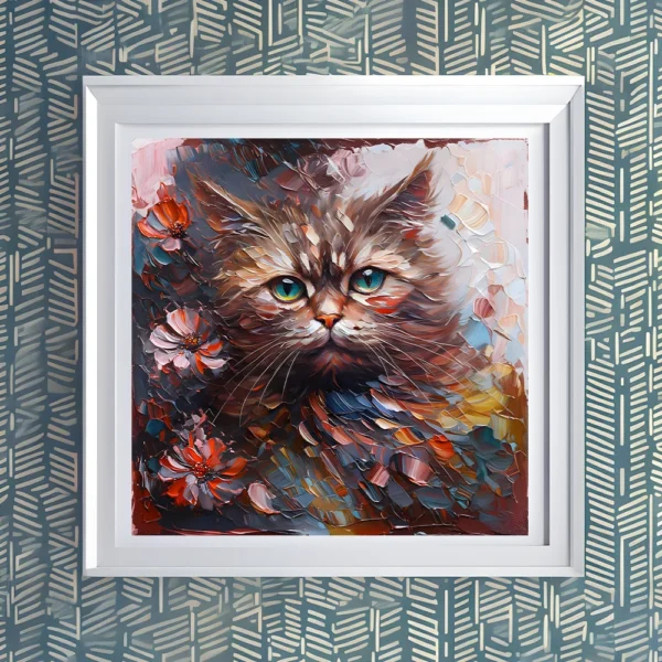 Adorable cat in petals Printable Wall Art