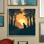 Calm cat at sunset Printable Wall Art