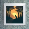 Calm cat at sunset Printable Wall Art