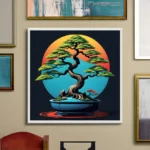 Charming bonsai in blue Printable Wall Art