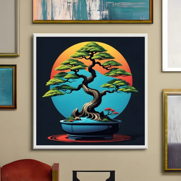 Charming bonsai in blue Printable Wall Art