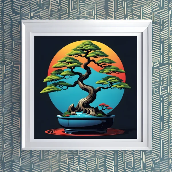 Charming bonsai in blue Printable Wall Art