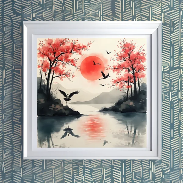 Graceful cranes Printable Wall Art