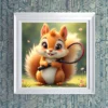 Playful tennis squirrel Printable Wall Art