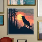 Powerful howling wolf Printable Wall Art