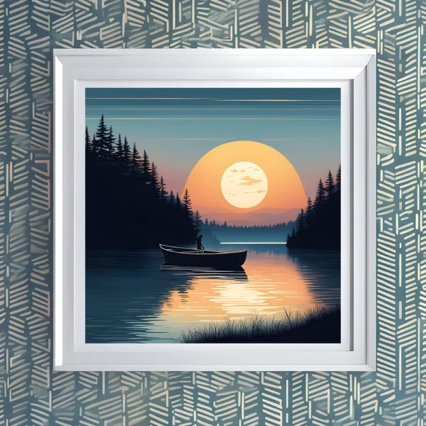 Serene twilight lake Printable Wall Art