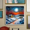 Serene winter moon Printable Wall Art