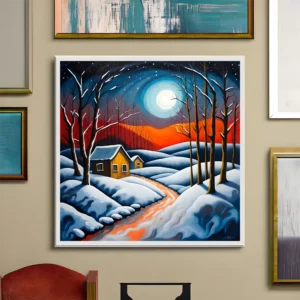 Serene winter moon Printable Wall Art