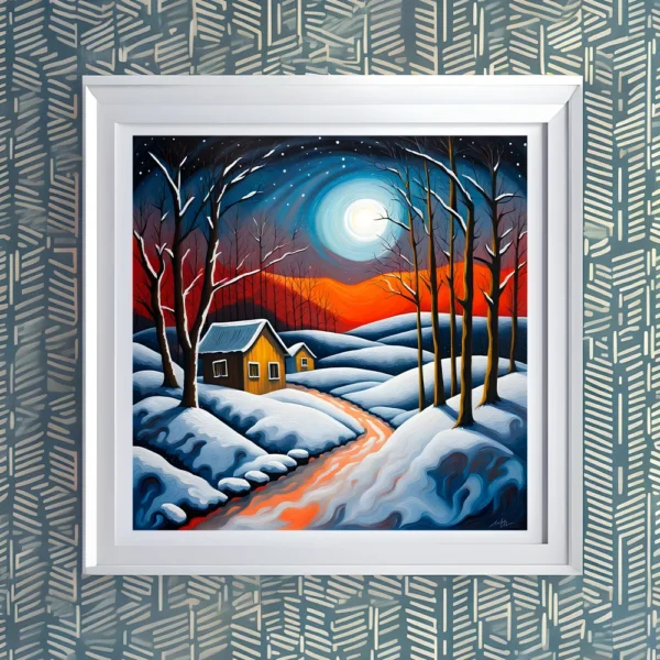 Serene winter moon Printable Wall Art