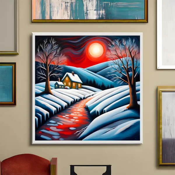 Serene winter sunset Printable Wall Art