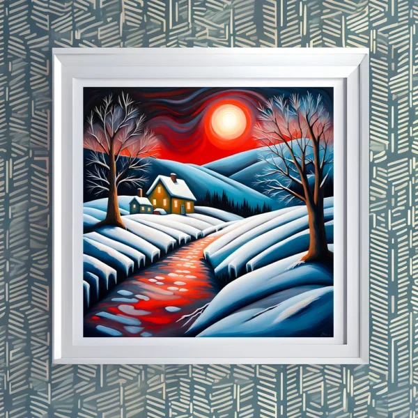 Serene winter sunset Printable Wall Art