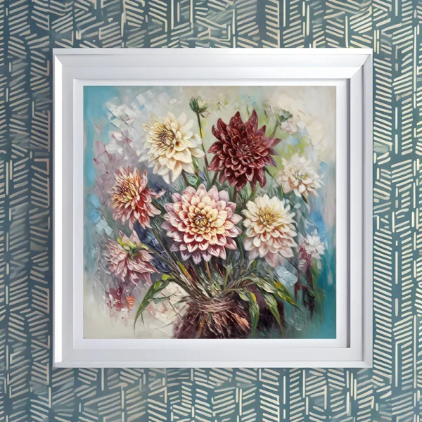 Vibrant dahlia bouquet Printable Wall Art