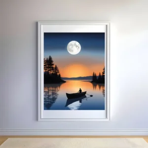 The cold moon over the lake Prints