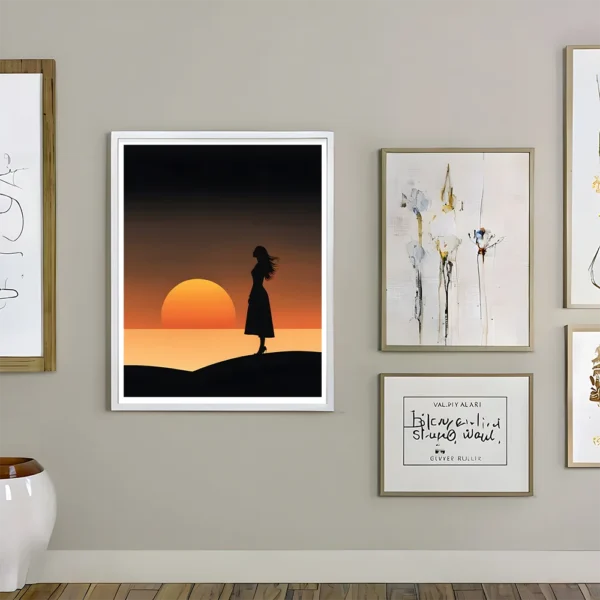 The girl enjoys the sunset Prints