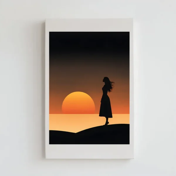 The girl enjoys the sunset Prints