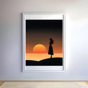 The girl enjoys the sunset Prints