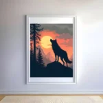 The lonely wolf howls Printable Wall Art