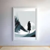 Woman in the cold snow Printable Wall Art